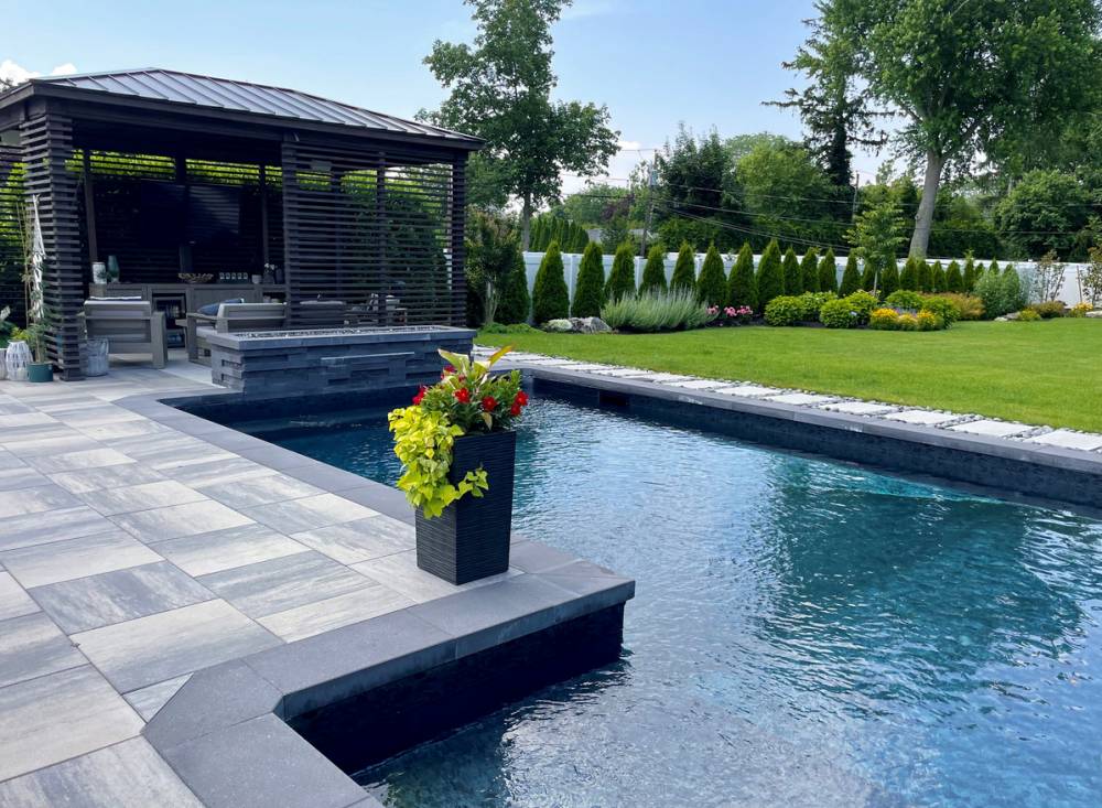 carrelage effet béton terrasse et piscine